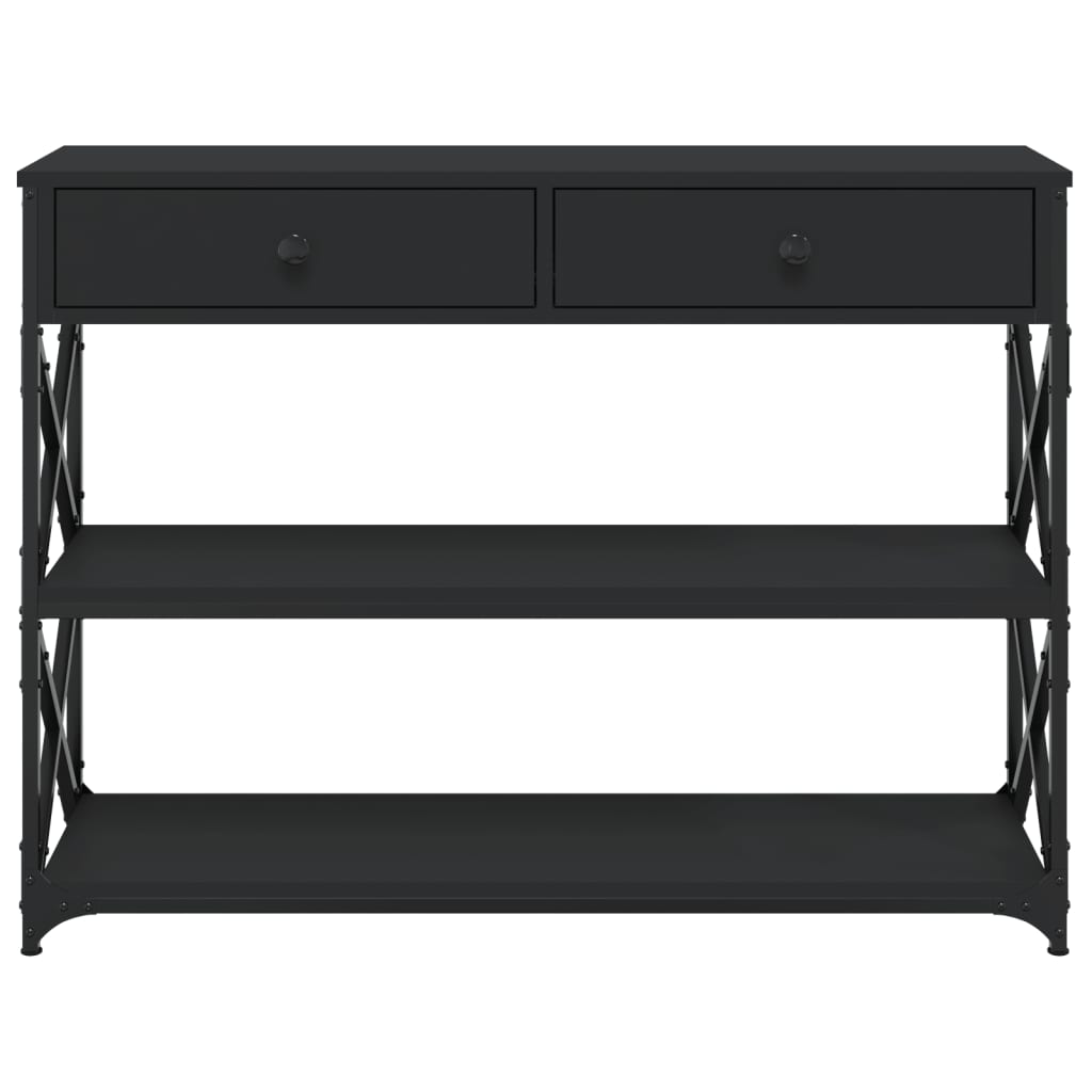 Modern Black Console Table - 100x28x75 cm Engineered Wood