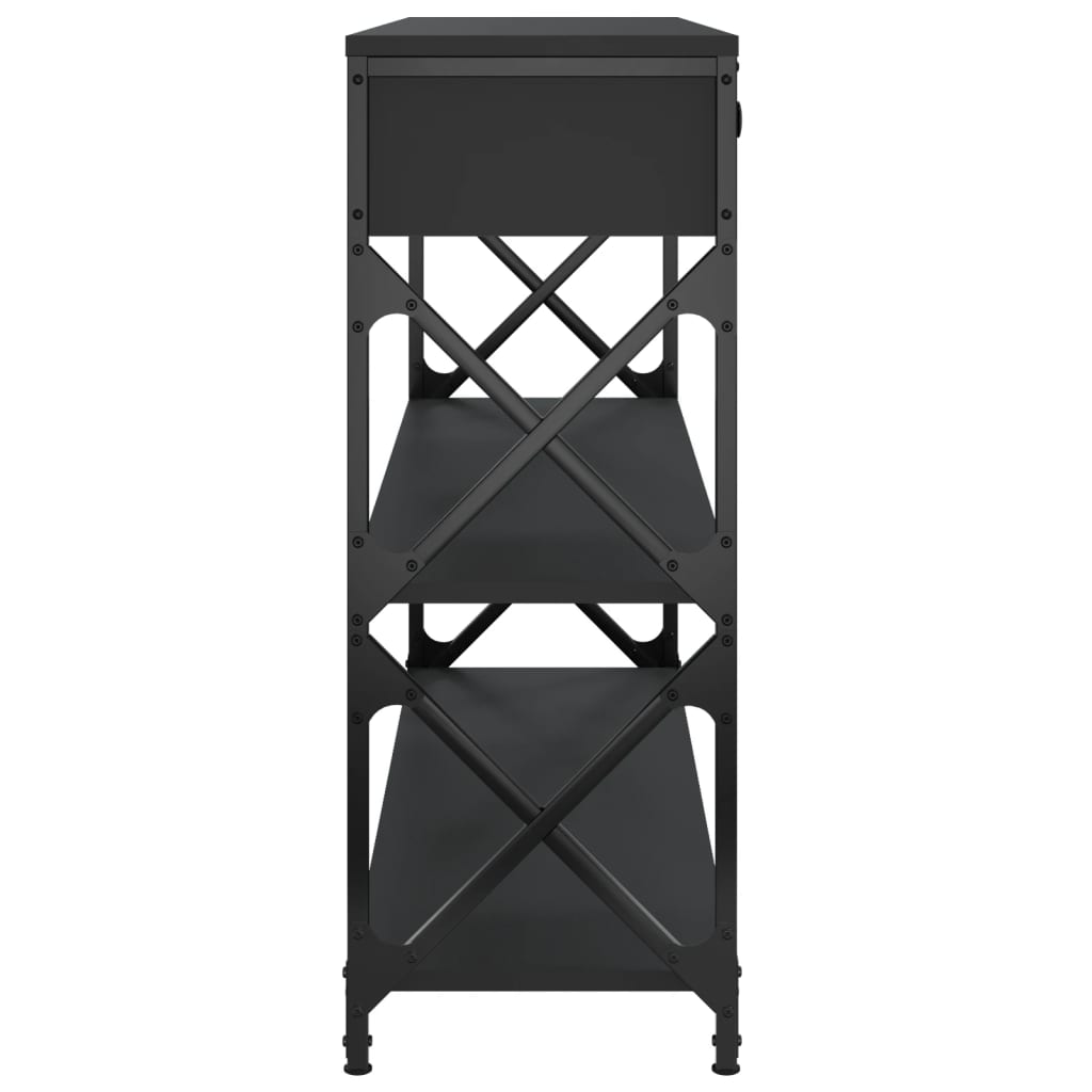 Modern Black Console Table - 100x28x75 cm Engineered Wood