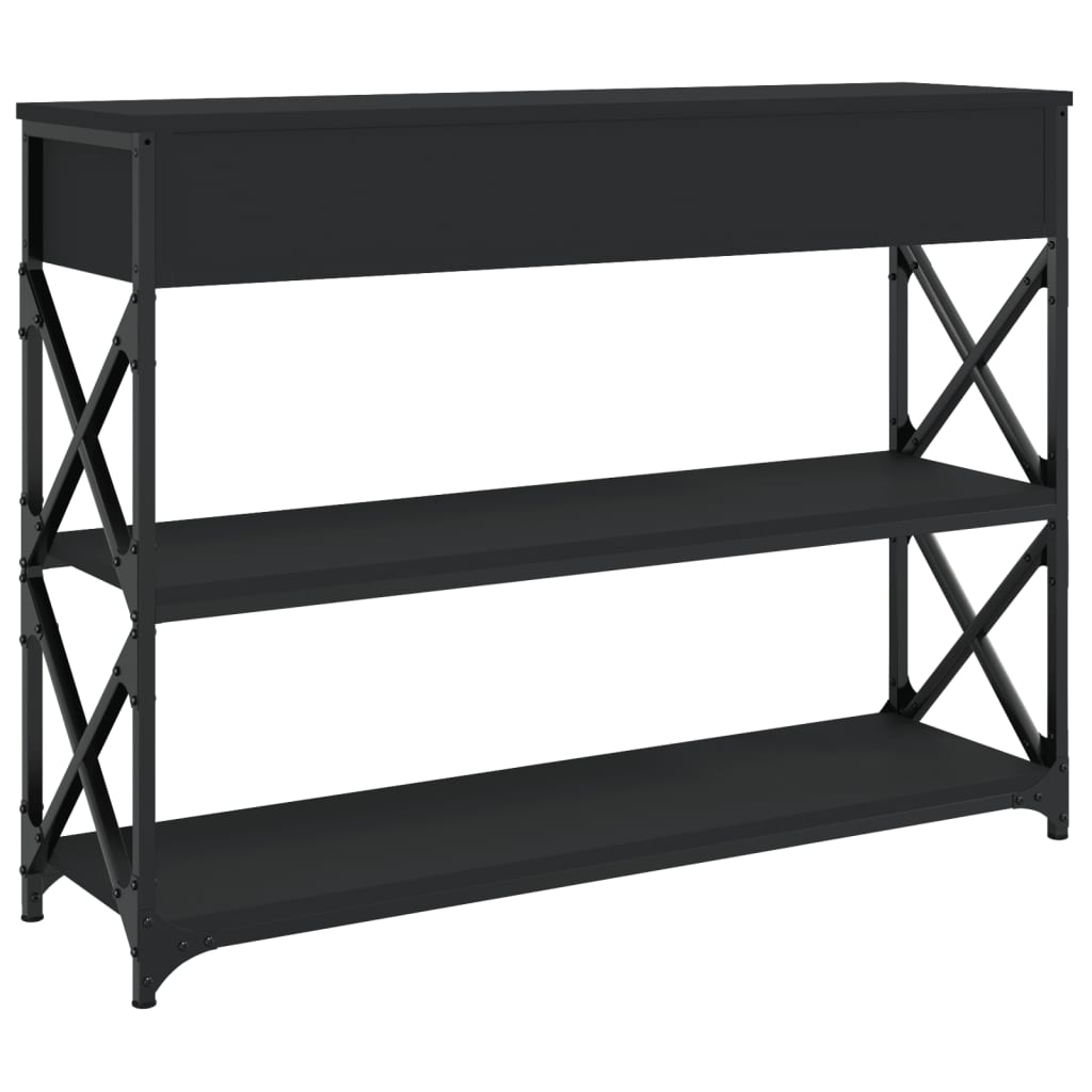 Modern Black Console Table - 100x28x75 cm Engineered Wood