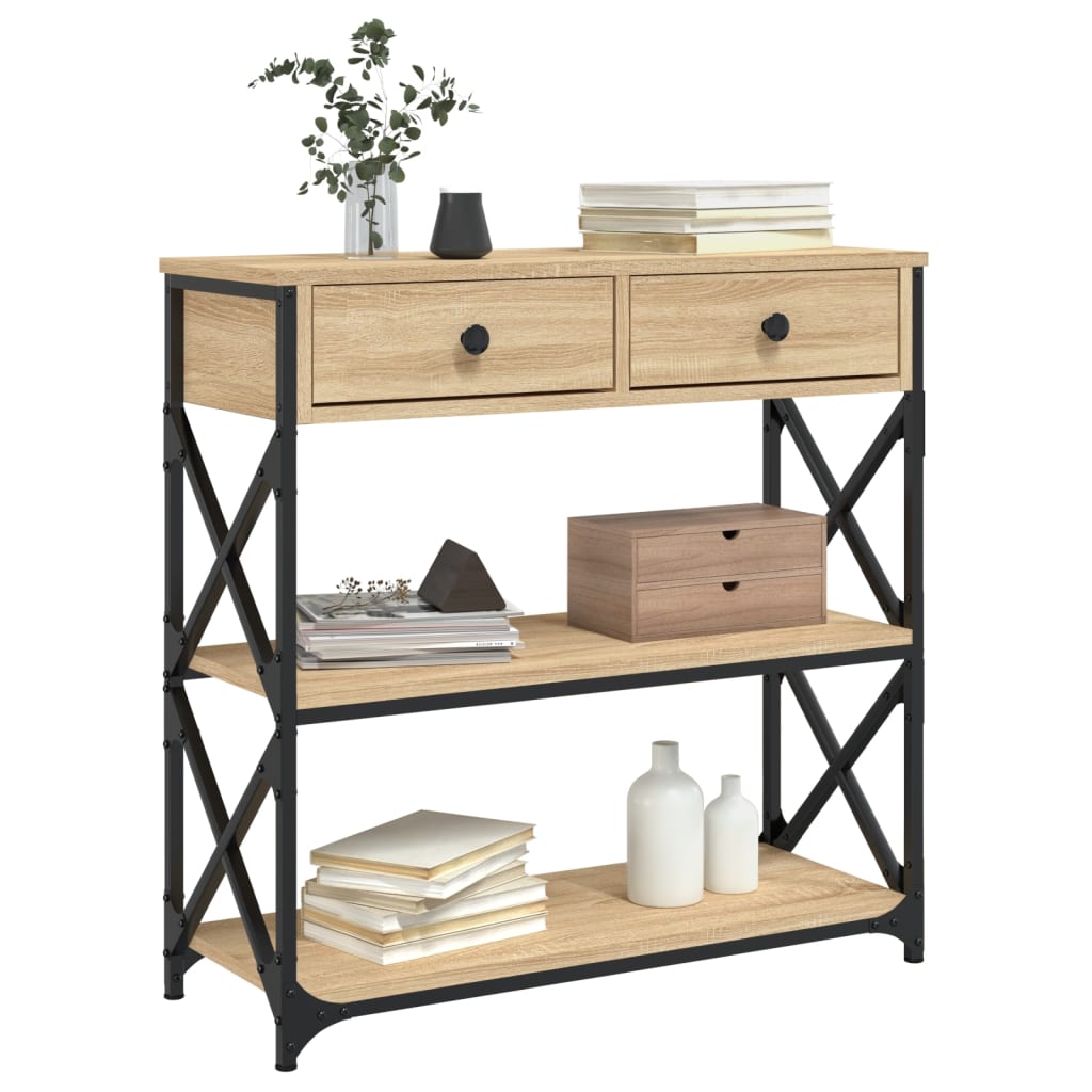 Sonoma Oak Console Table - 75x28x75 cm, Engineered Wood