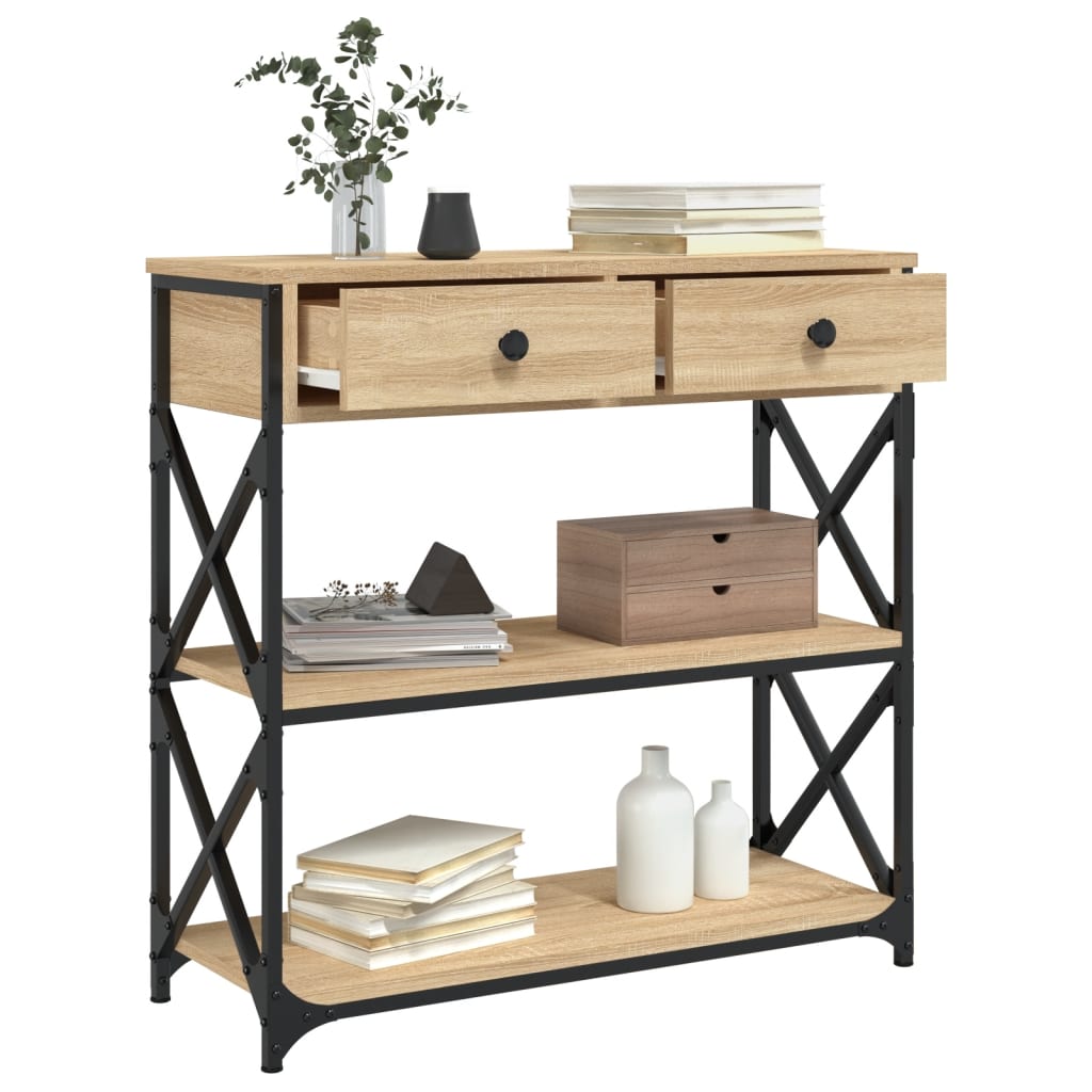 Sonoma Oak Console Table - 75x28x75 cm, Engineered Wood