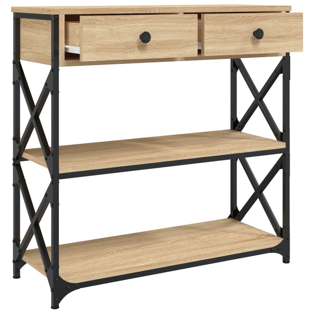 Sonoma Oak Console Table - 75x28x75 cm, Engineered Wood
