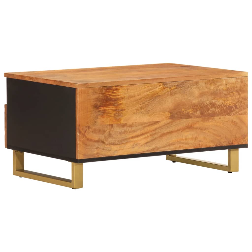 Coffee Table Brown and Black 80x54x40 cm Solid Wood Mango