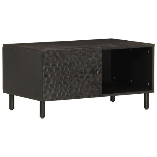Coffee Table Black 80x50x40 cm Solid Wood Mango