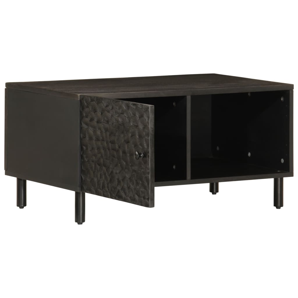 Coffee Table Black 80x50x40 cm Solid Wood Mango
