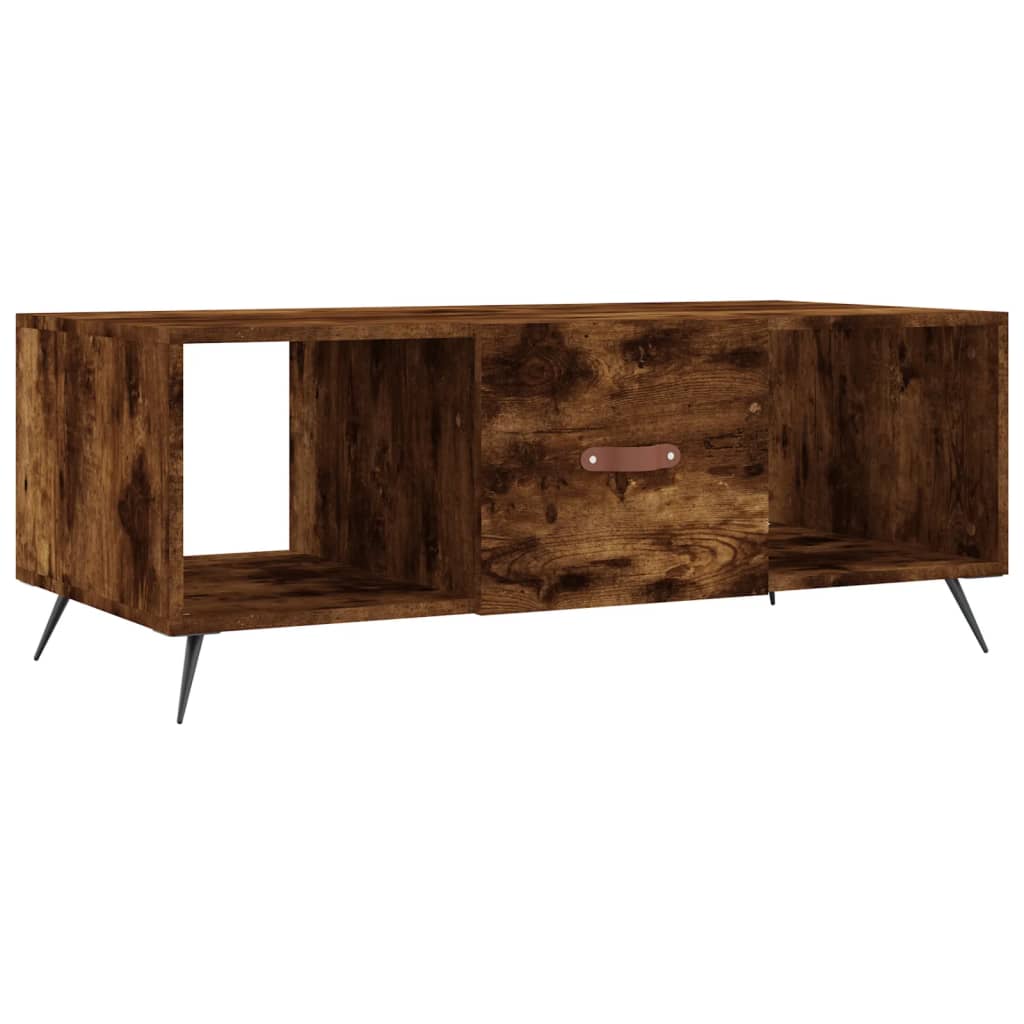 Coffee Table Smoked Oak 102x50x40 cm Engineered Wood
