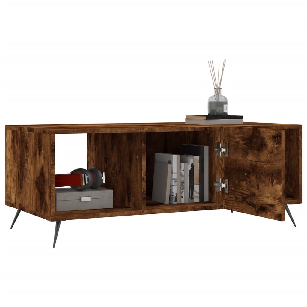 Coffee Table Smoked Oak 102x50x40 cm Engineered Wood