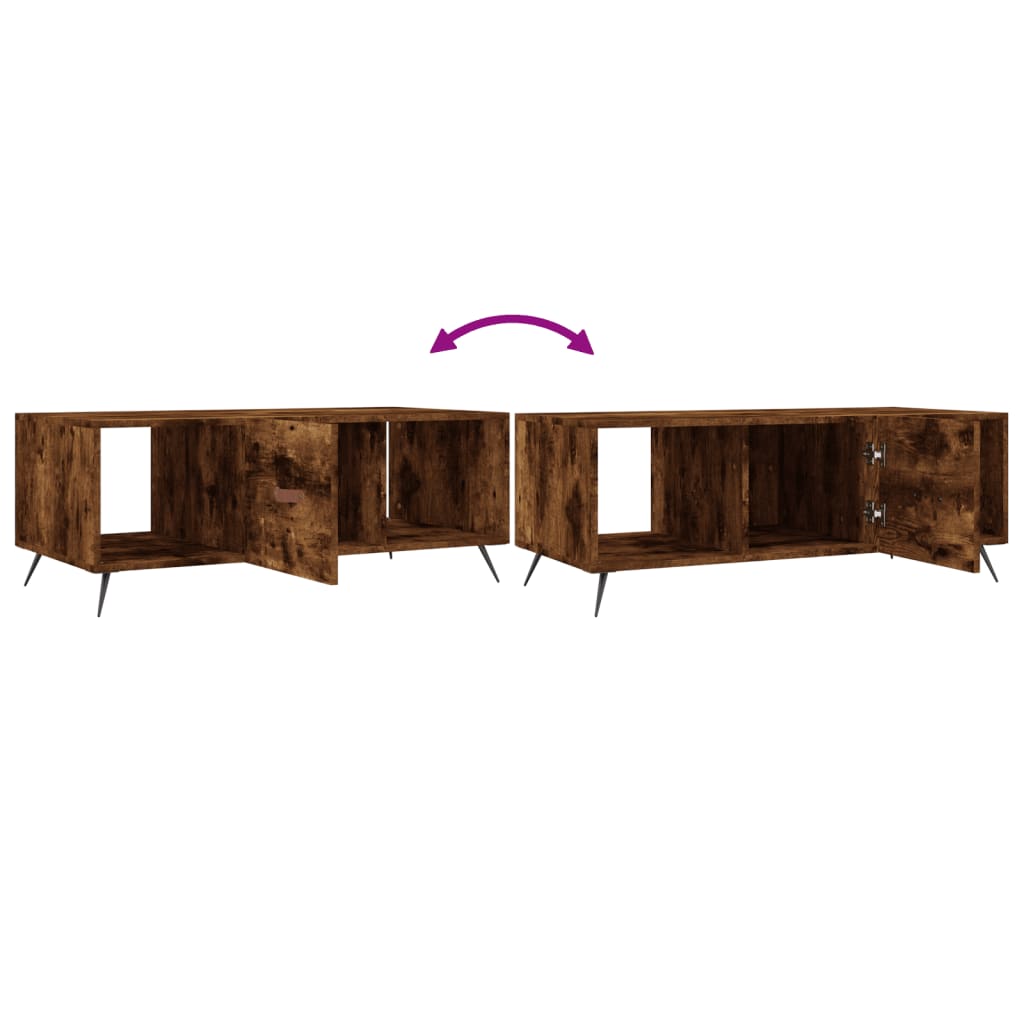 Coffee Table Smoked Oak 102x50x40 cm Engineered Wood