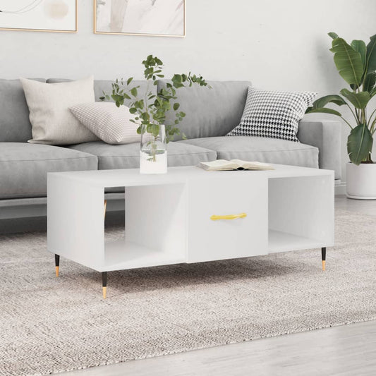 Coffee Table White 102x50x40 cm Engineered Wood