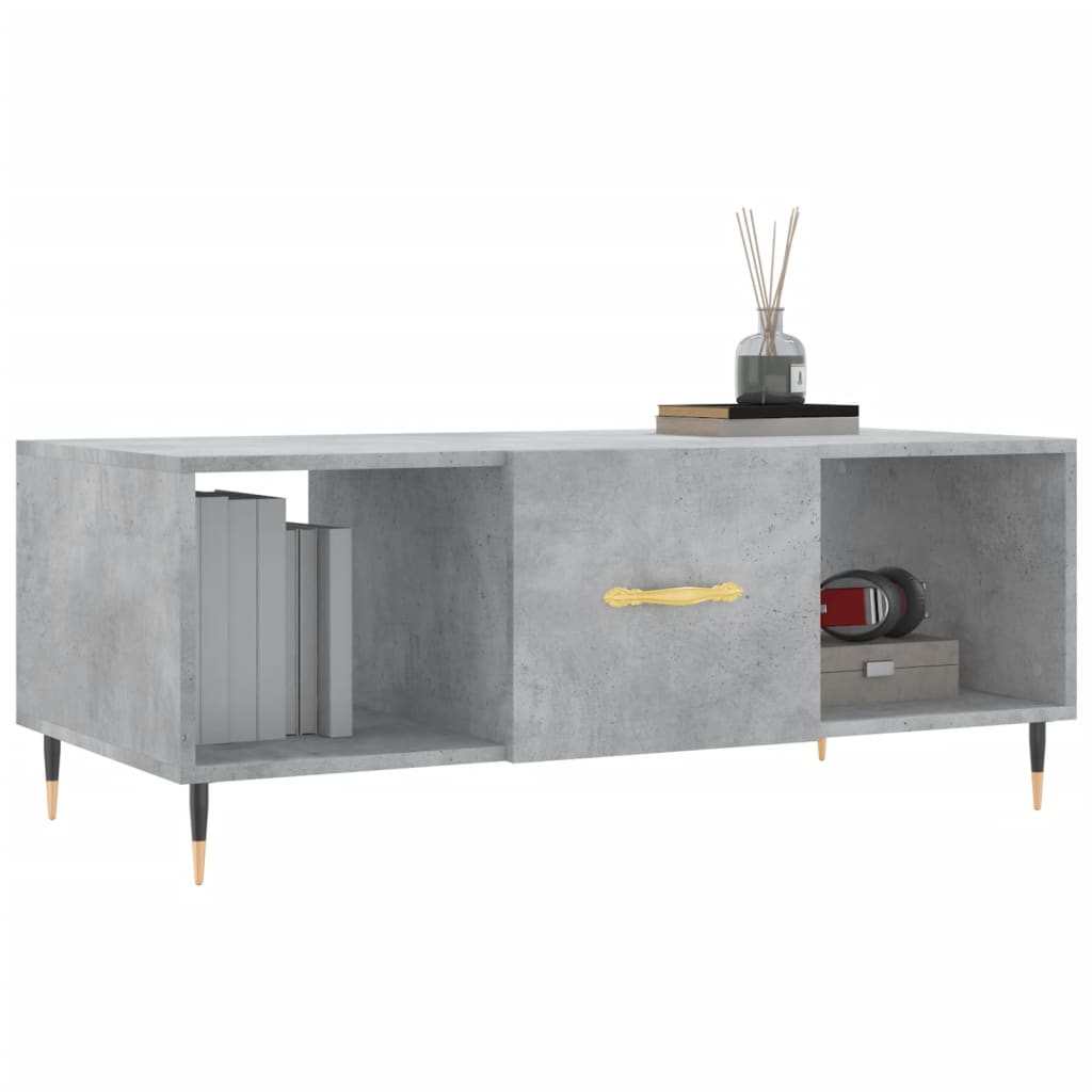 Coffee Table Concrete Grey 102x50x40 cm Engineered Wood