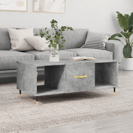 Coffee Table Concrete Grey 102x50x40 cm Engineered Wood