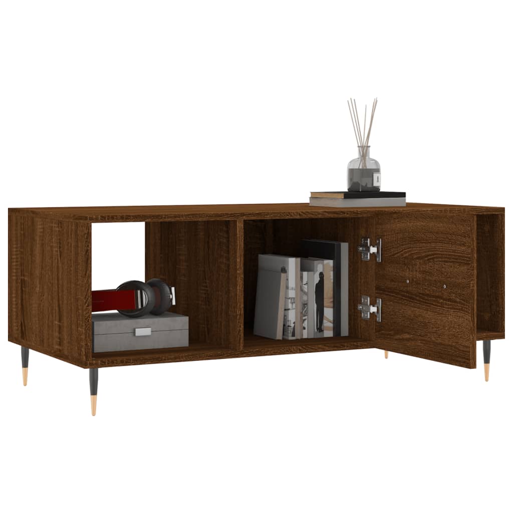 Coffee Table Brown Oak 102x50x40 cm Engineered Wood
