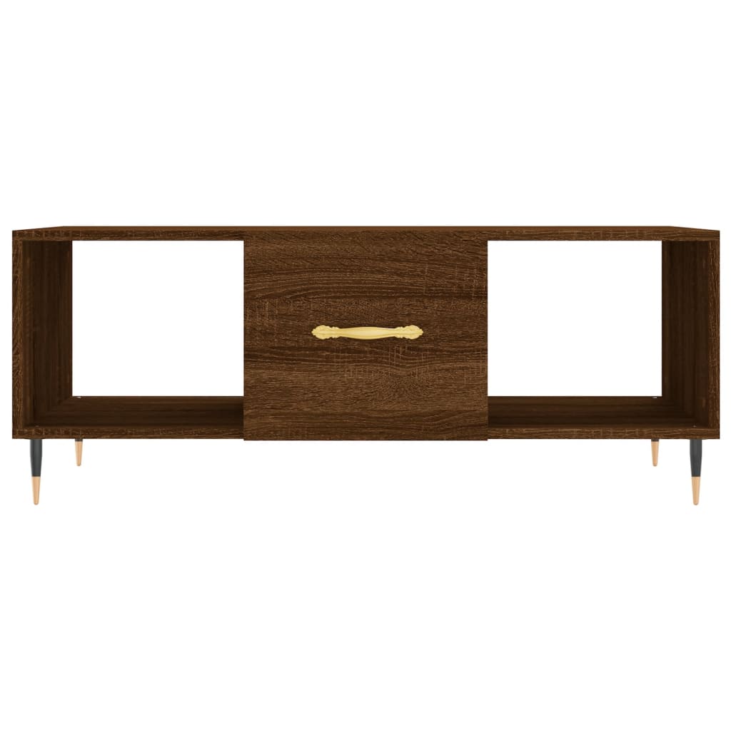 Coffee Table Brown Oak 102x50x40 cm Engineered Wood
