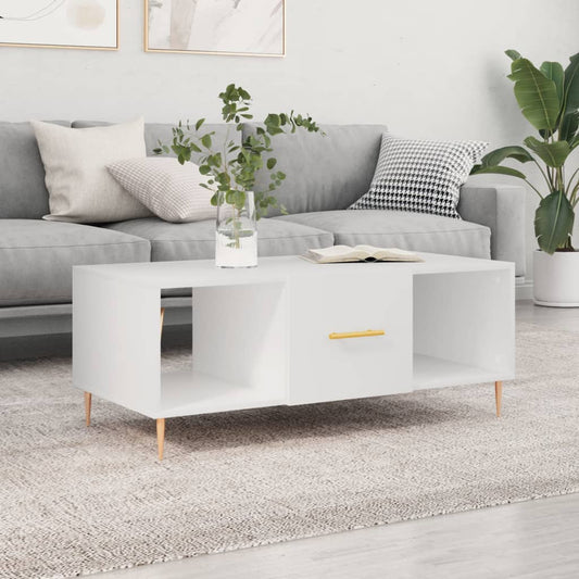 Coffee Table White 102x50x40 cm Engineered Wood
