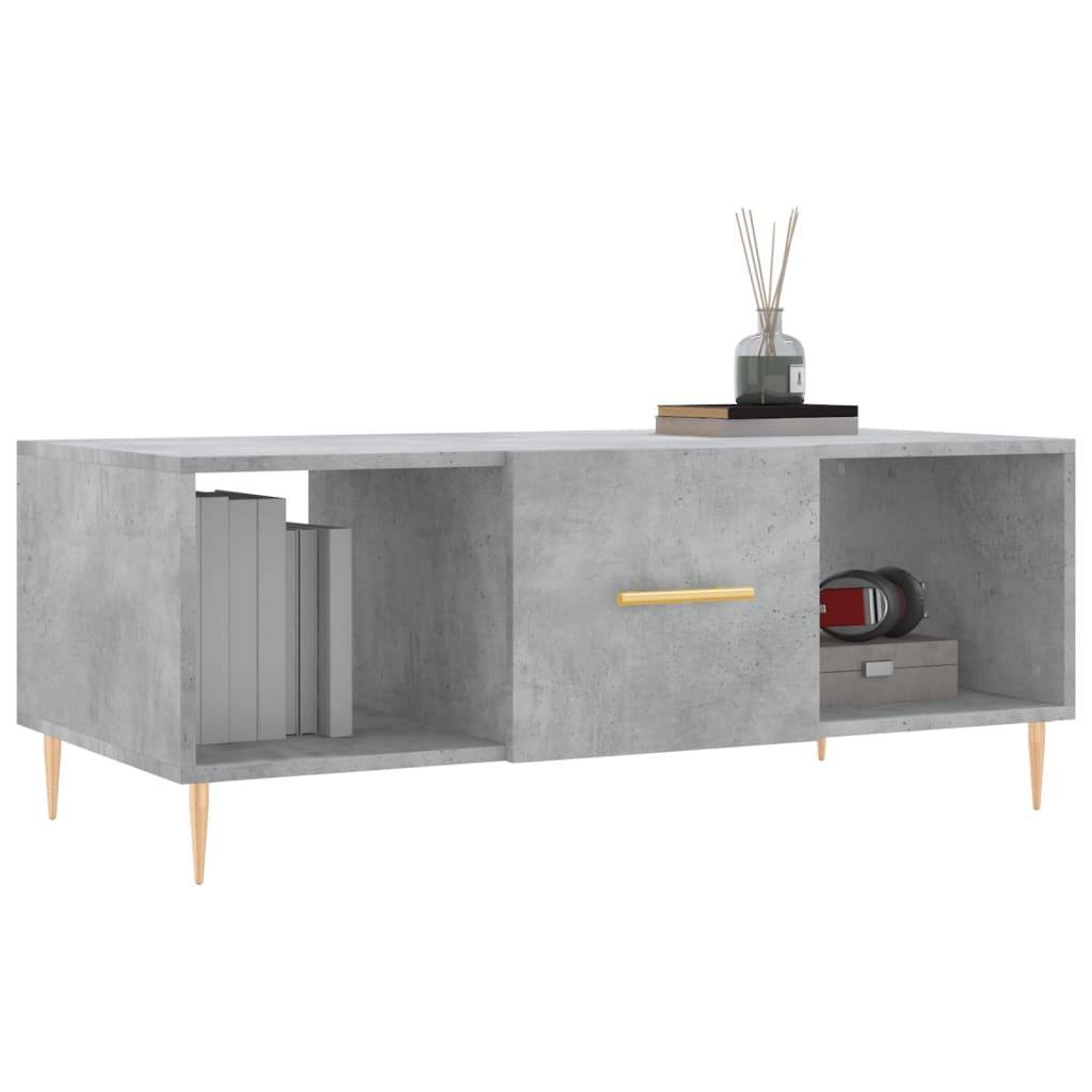Coffee Table Concrete Grey 102x50x40 cm Engineered Wood