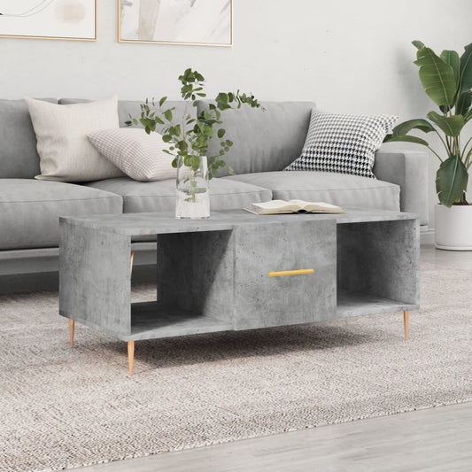 Coffee Table Concrete Grey 102x50x40 cm Engineered Wood