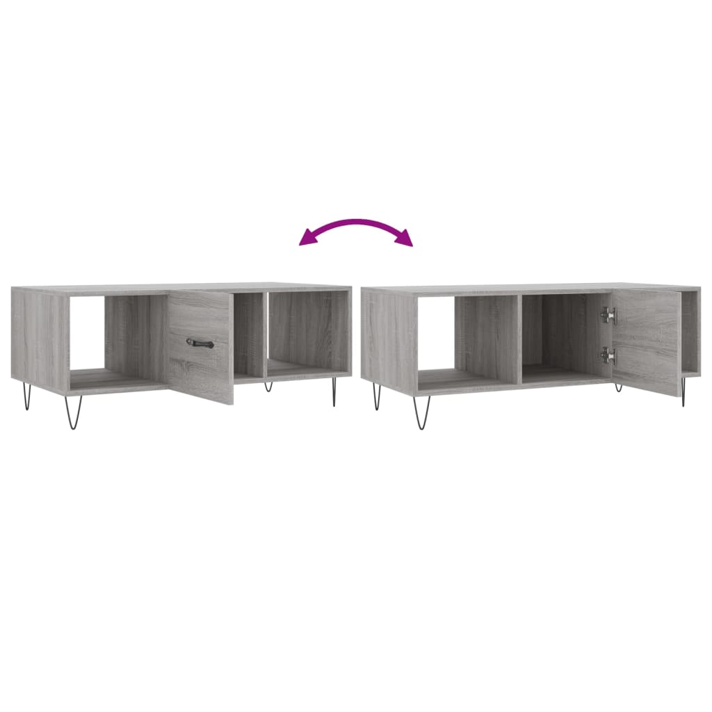 Coffee Table Grey Sonoma 102x50x40 cm Engineered Wood