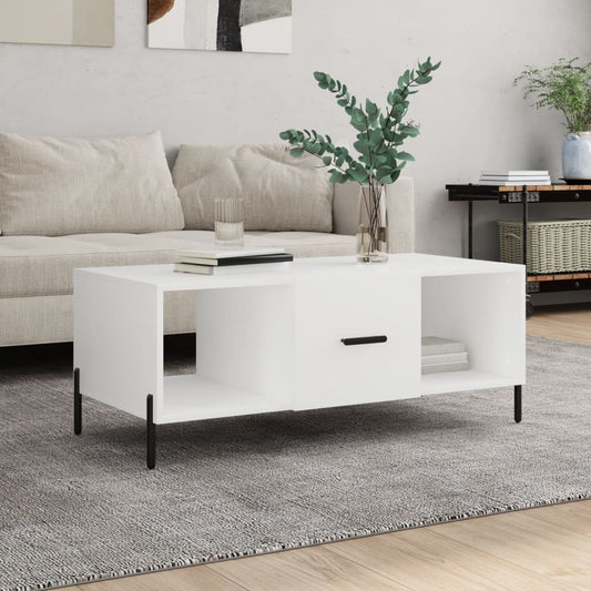 Coffee Table White 102x50x40 cm Engineered Wood