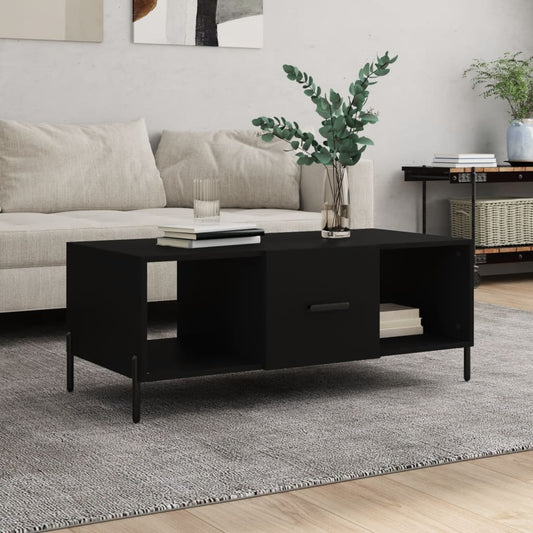 Coffee Table Black 102x50x40 cm Engineered Wood
