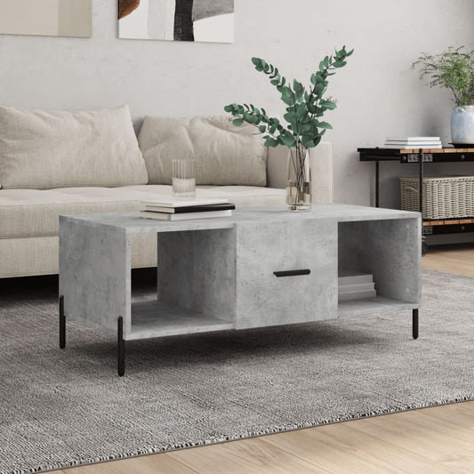 Coffee Table Concrete Grey 102x50x40 cm Engineered Wood