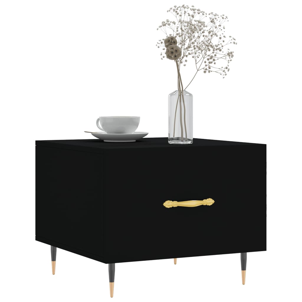 Coffee Table Black 50x50x40 cm Engineered Wood