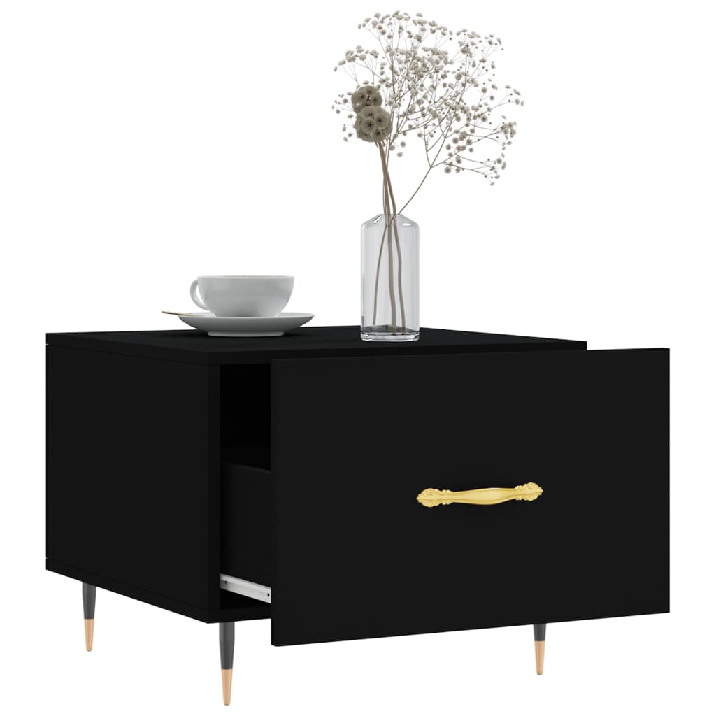 Coffee Table Black 50x50x40 cm Engineered Wood