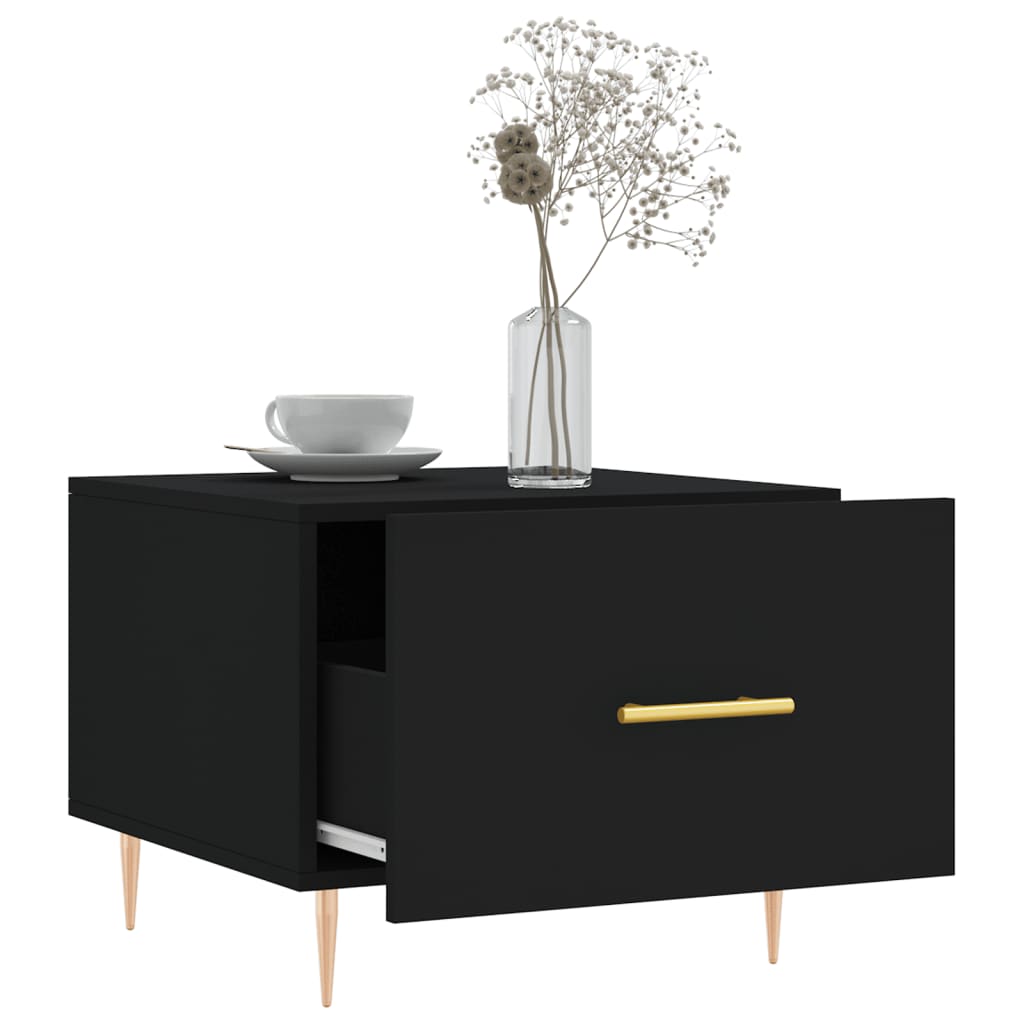 Coffee Table Black 50x50x40 cm Engineered Wood
