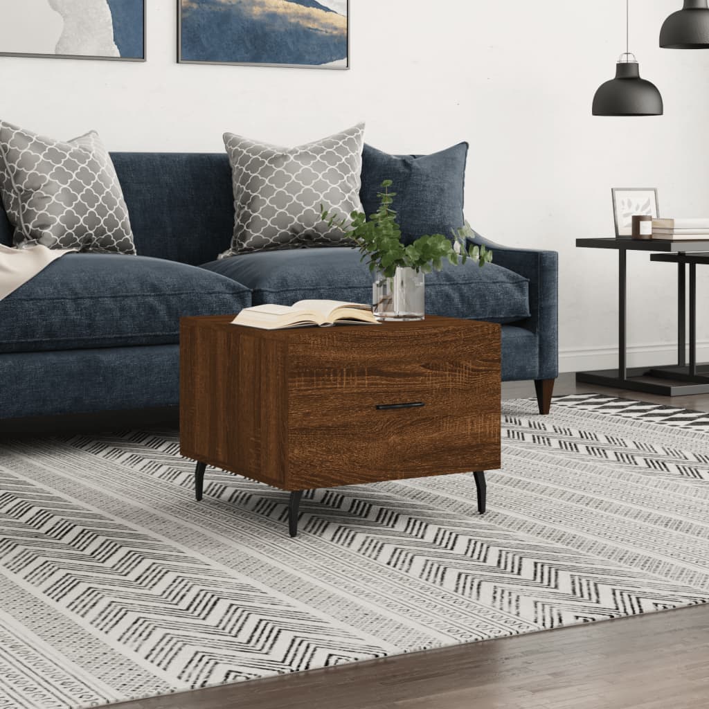 Coffee Table Brown Oak 50x50x40 cm Engineered Wood