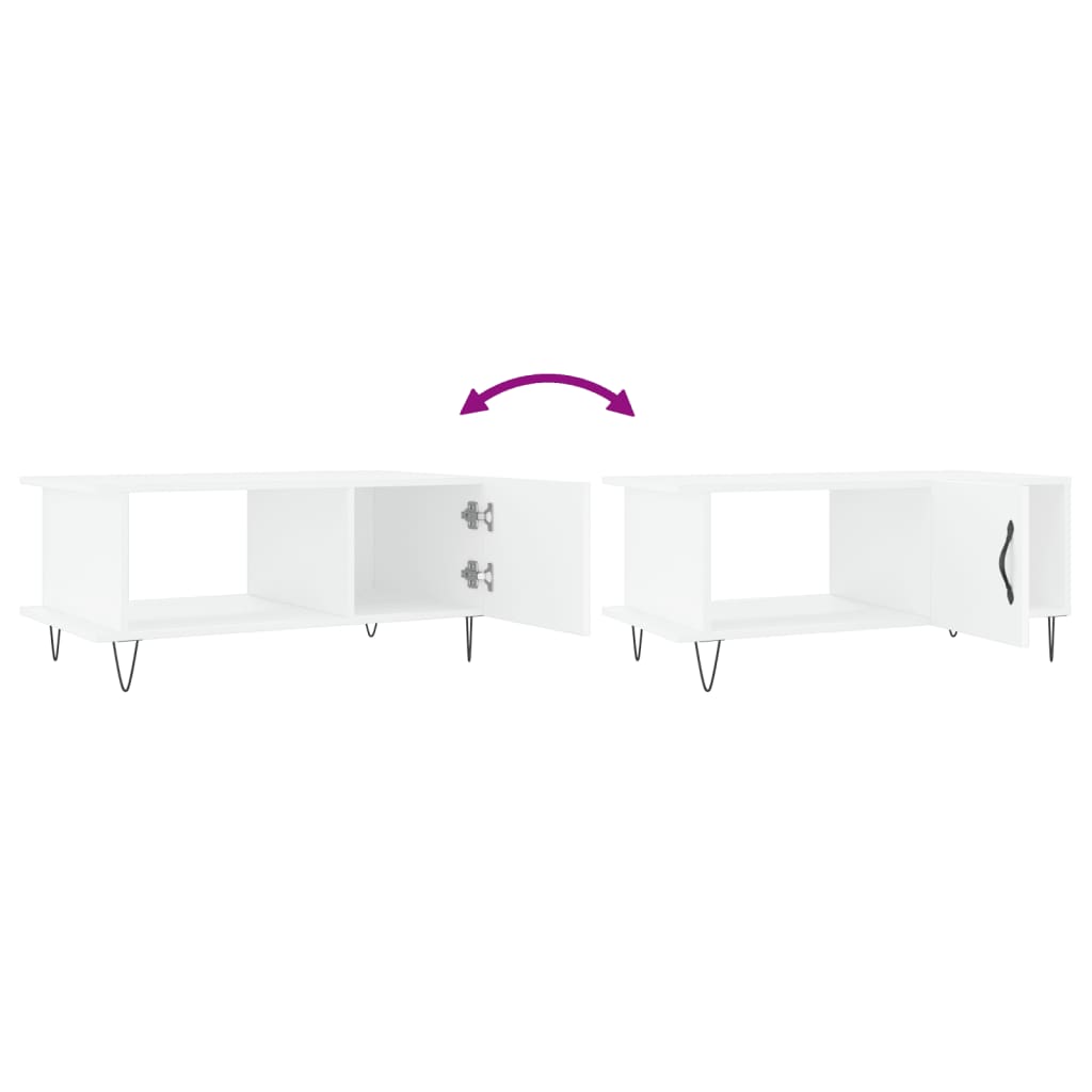 Coffee Table White 90x50x40 cm Engineered Wood