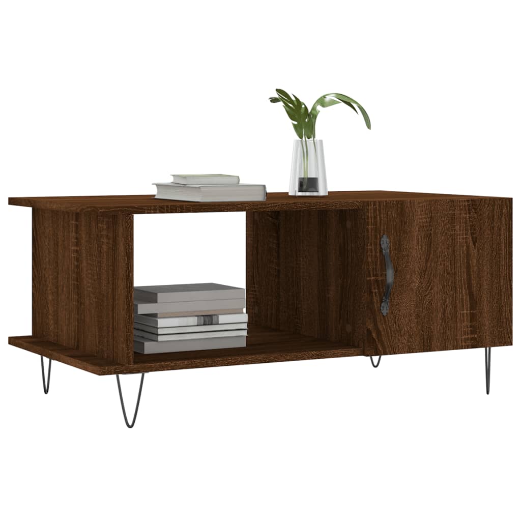 Coffee Table Brown Oak 90x50x40 cm Engineered Wood
