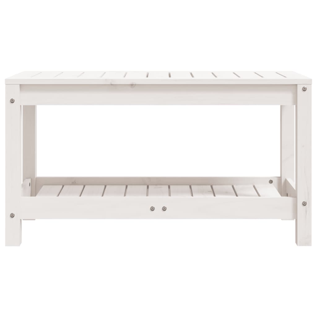 Solid Pine Garden Bench, White, 82.5x35x45 cm - Perfect Outdoor Seating