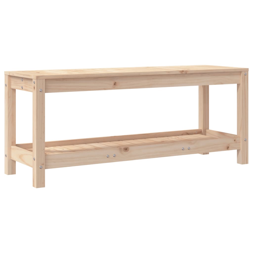 Solid Pine Garden Bench, 108x35x45 cm - Natural Wood Finish