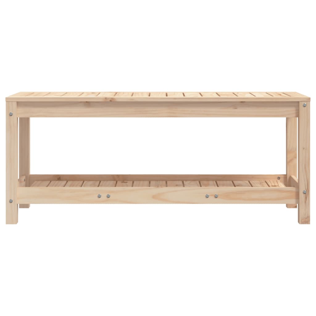 Solid Pine Garden Bench, 108x35x45 cm - Natural Wood Finish