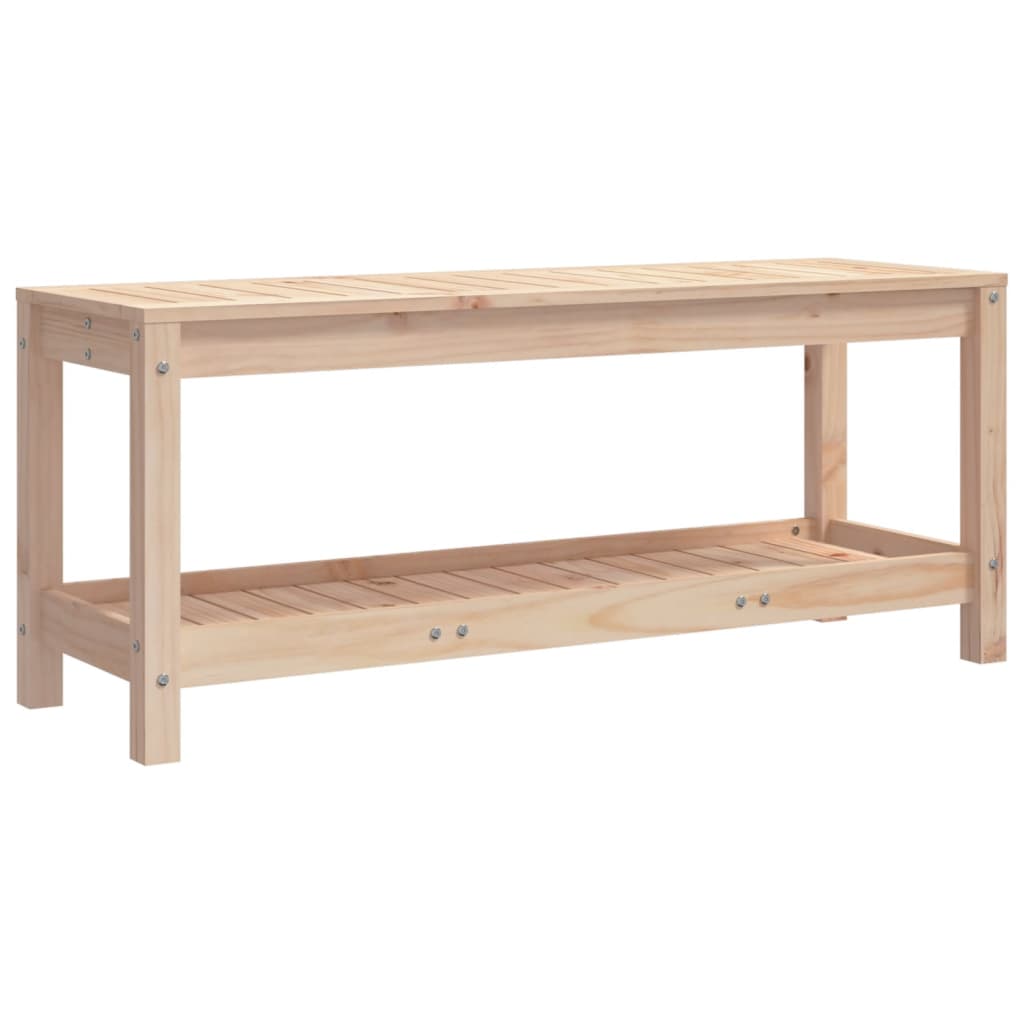 Solid Pine Garden Bench, 108x35x45 cm - Natural Wood Finish