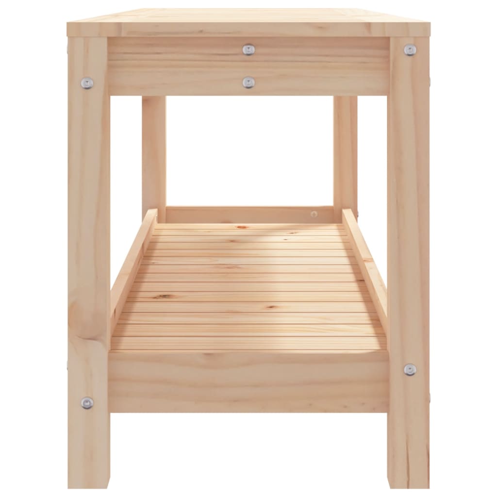 Solid Pine Garden Bench, 108x35x45 cm - Natural Wood Finish