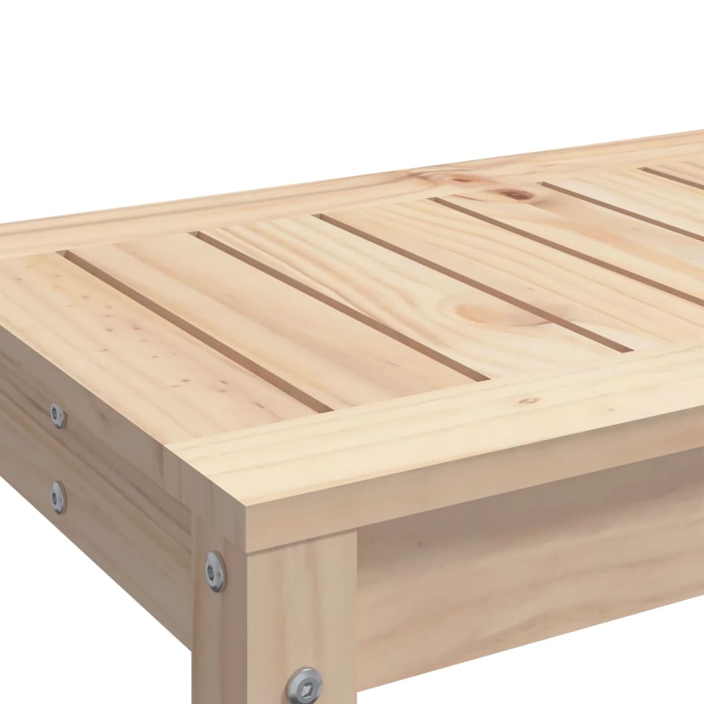 Solid Pine Garden Bench, 108x35x45 cm - Natural Wood Finish