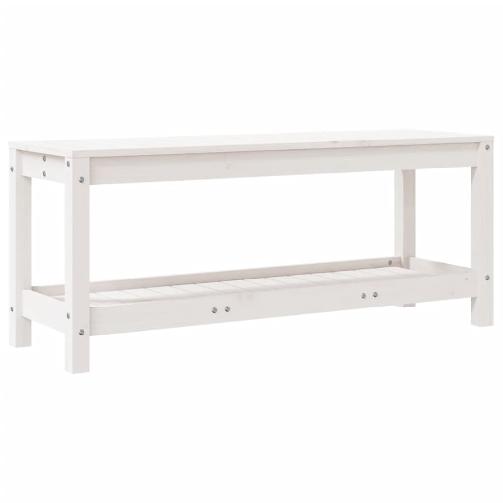 Solid Pine White Garden Bench 108x35x45 cm - Durable Outdoor Seating