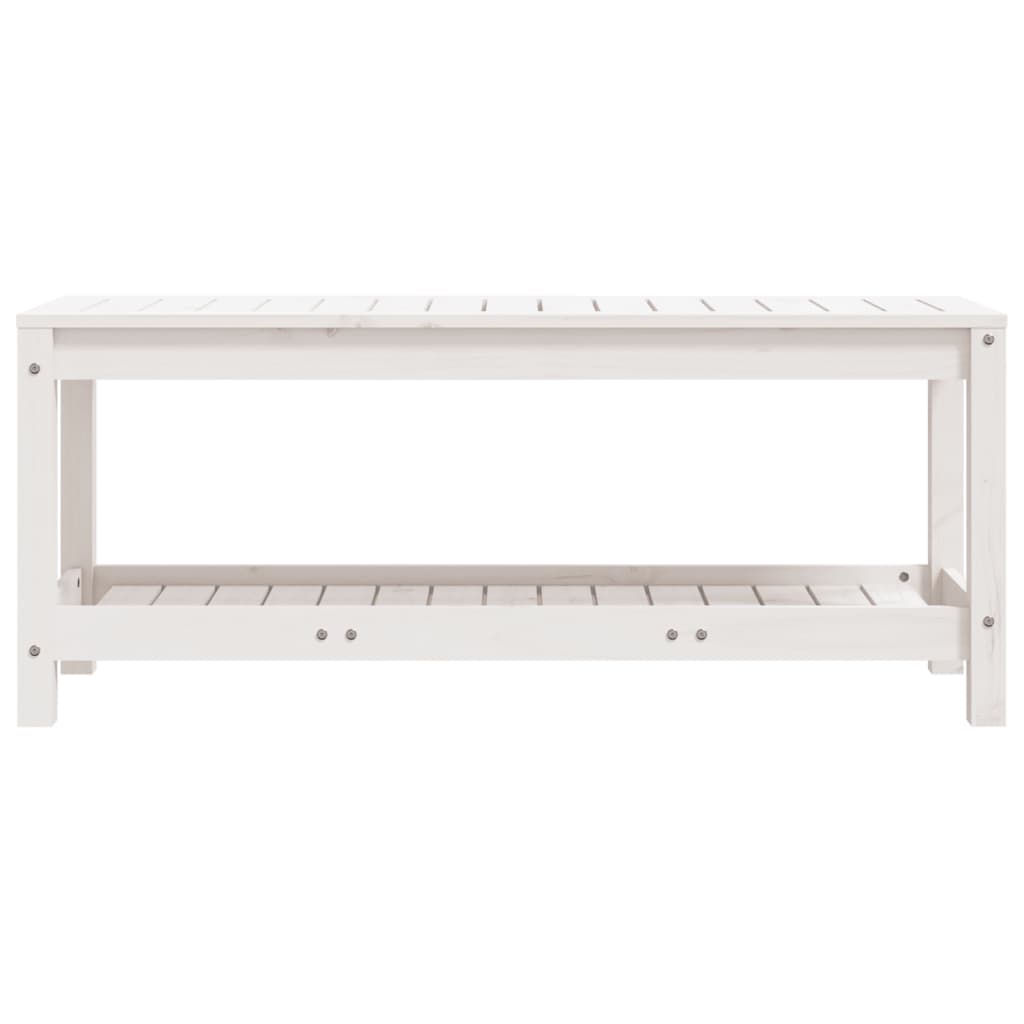Solid Pine White Garden Bench 108x35x45 cm - Durable Outdoor Seating