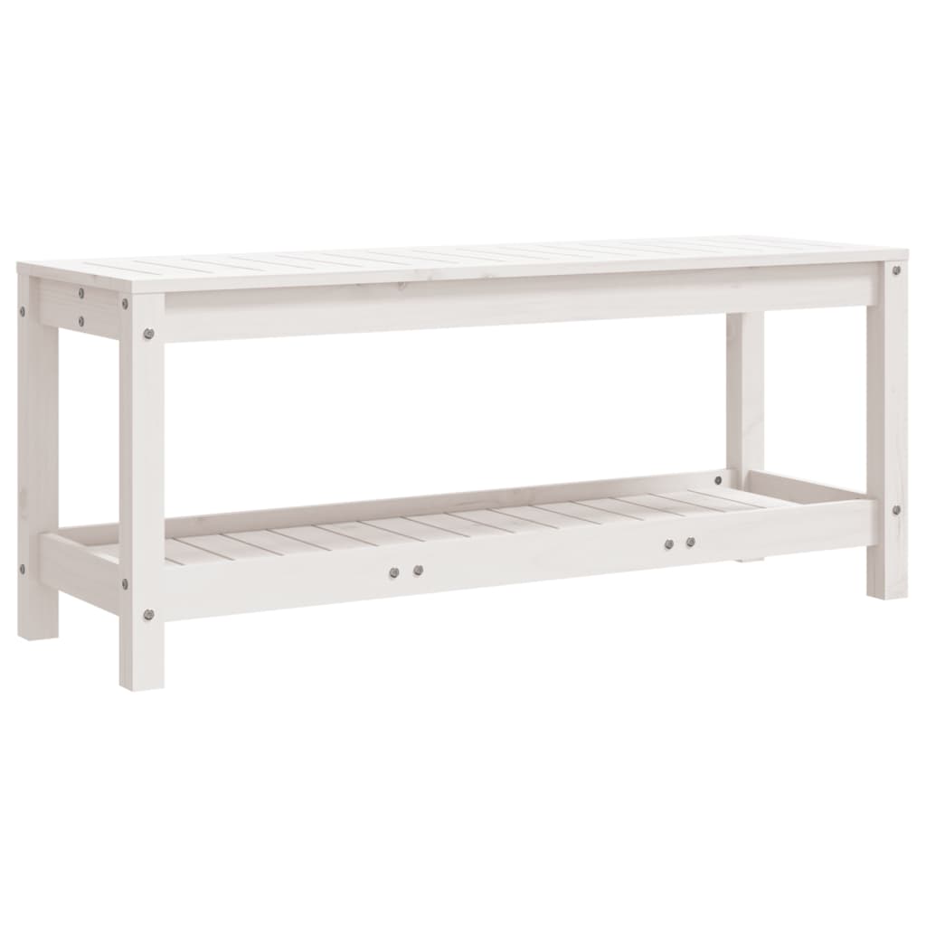 Solid Pine White Garden Bench 108x35x45 cm - Durable Outdoor Seating