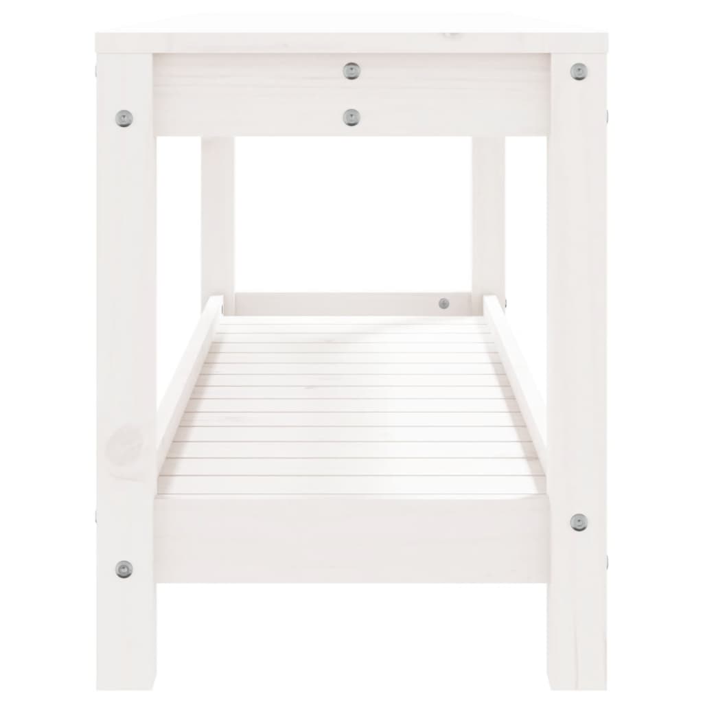 Solid Pine White Garden Bench 108x35x45 cm - Durable Outdoor Seating