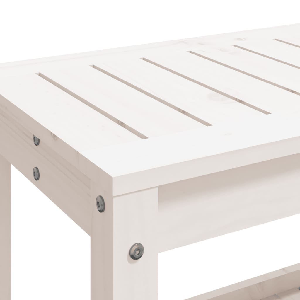 Solid Pine White Garden Bench 108x35x45 cm - Durable Outdoor Seating