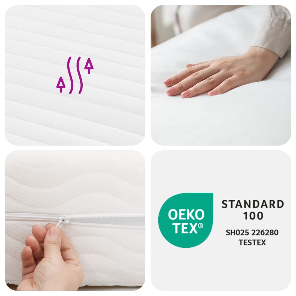 Foam Mattresses 2 pcs White 90x190 cm 7-Zone Hardness 20 ILD