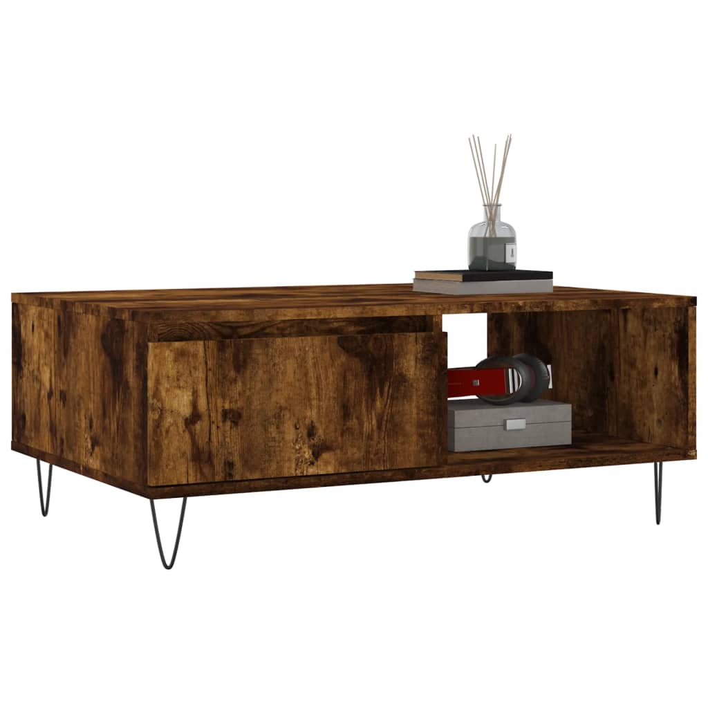 Coffee Table Smoked Oak 90x60x35 cm Engineered Wood