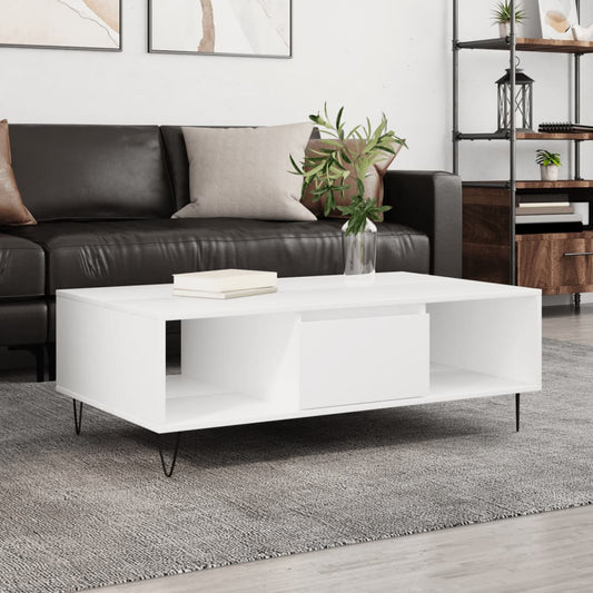 Coffee Table White 104x60x35 cm Engineered Wood
