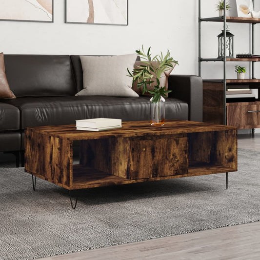 Coffee Table Smoked Oak 104x60x35 cm Engineered Wood
