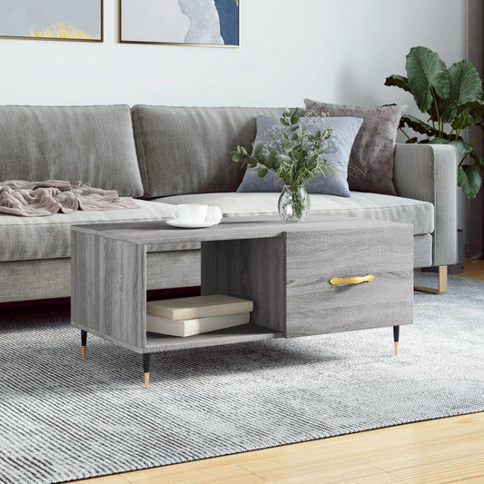 Coffee Table Grey Sonoma 90x50x40 cm Engineered Wood