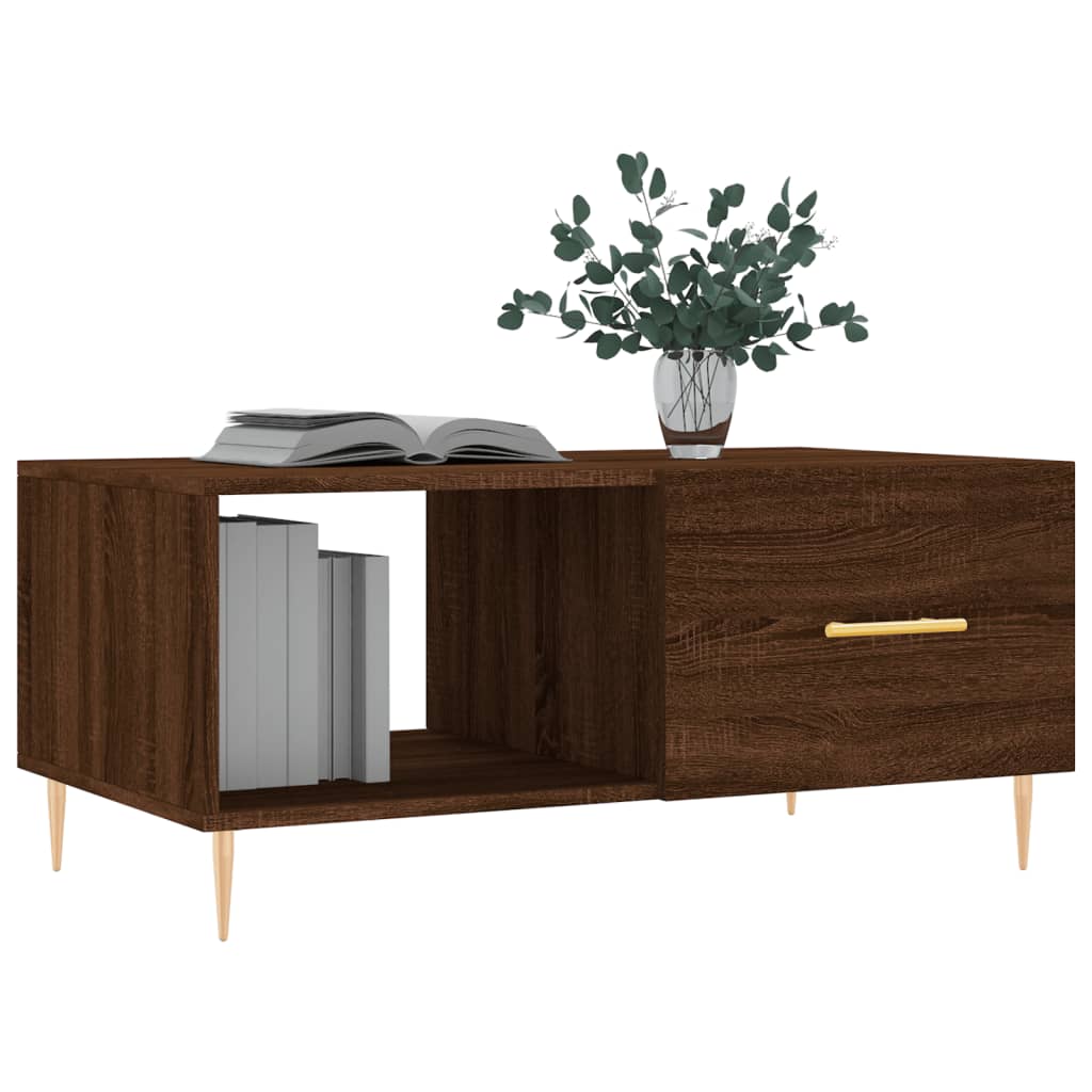Coffee Table Brown Oak 90x50x40 cm Engineered Wood