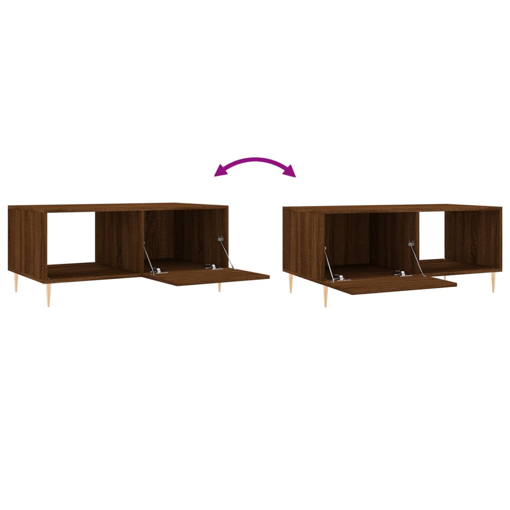 Coffee Table Brown Oak 90x50x40 cm Engineered Wood