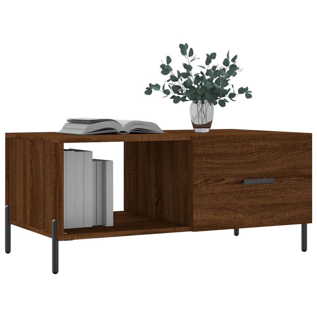 Coffee Table Brown Oak 90x50x40 cm Engineered Wood
