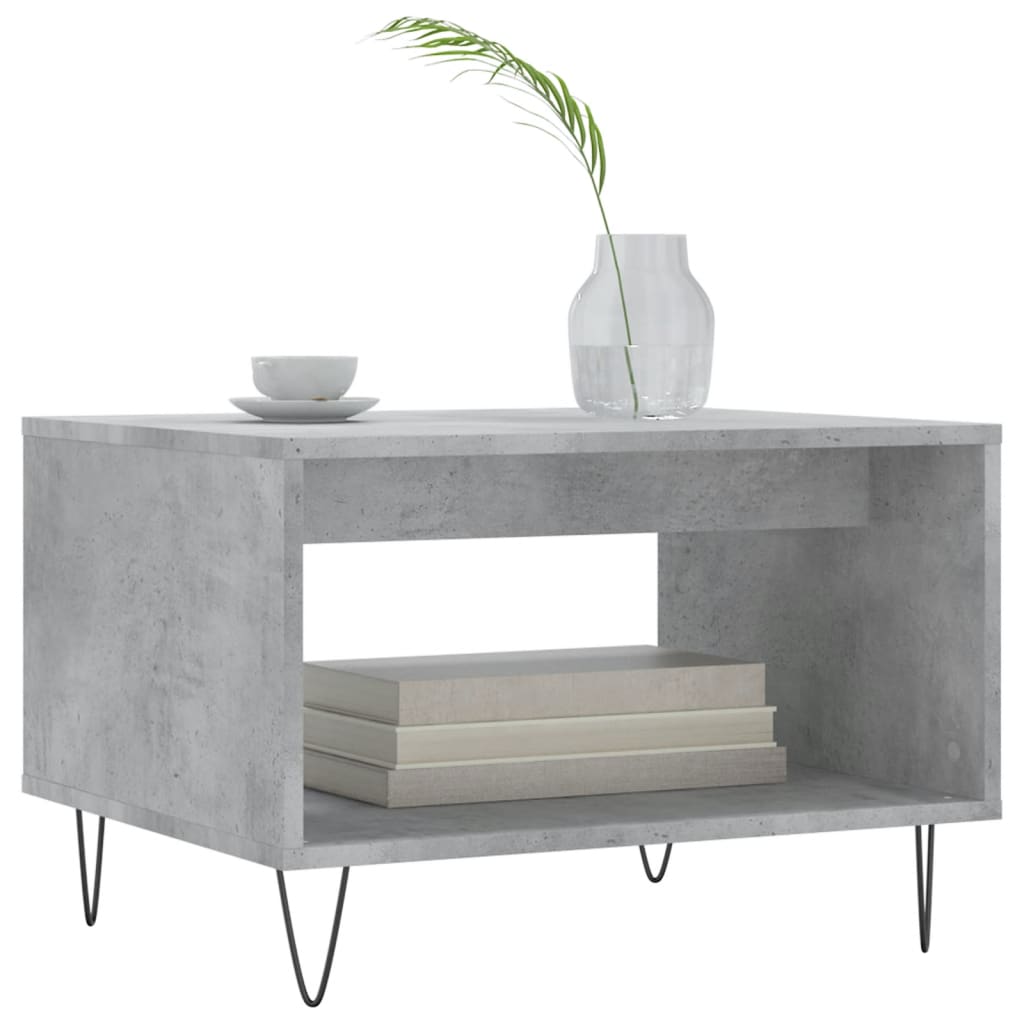 Coffee Table Concrete Grey 60x50x40 cm Engineered Wood